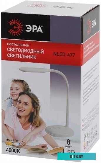 Б0041082 Светильник Эра NLED-477-8W-W (Б0041082) настольный на подставке белый 8Вт