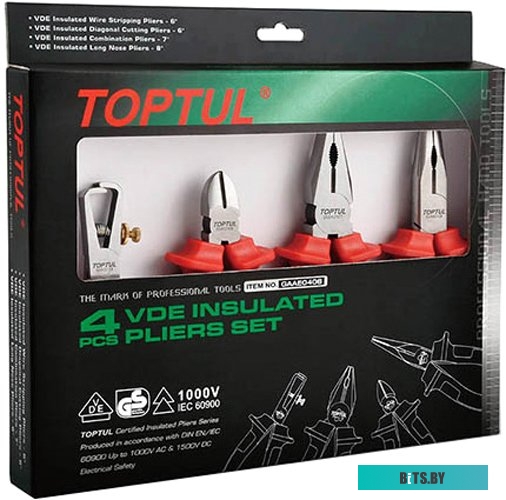 Набор пассатижей Toptul GAAE0406 (4 предмета)