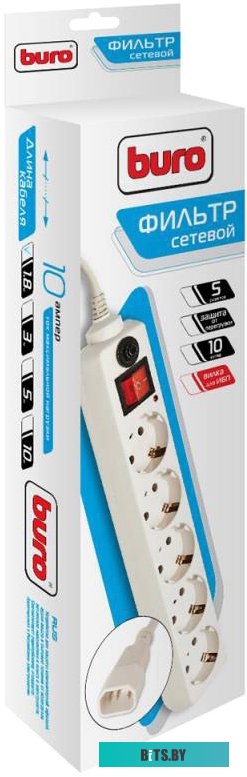 Сетевой фильтр (удлинитель) Buro 500SH-1.8-UPS-W