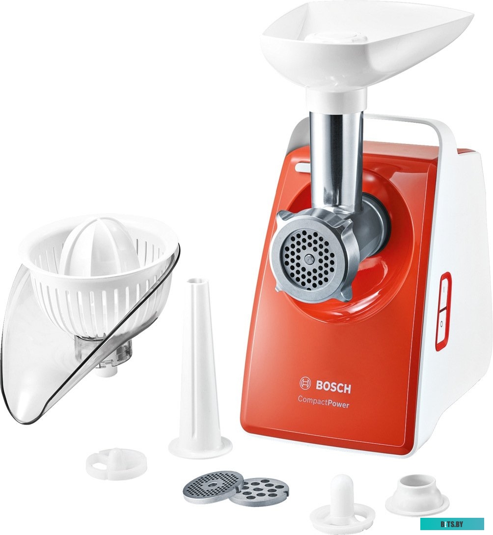MFW3630I Мясорубка Bosch CompactPower MFW3630I,  белый / оранжевый