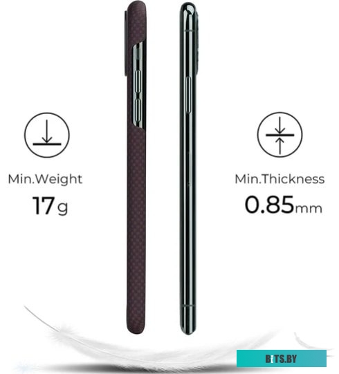 Pitaka MagEZ для iPhone 11 Pro Max (plain, черный/красный)