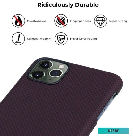 Pitaka MagEZ для iPhone 11 Pro Max (plain, черный/красный)