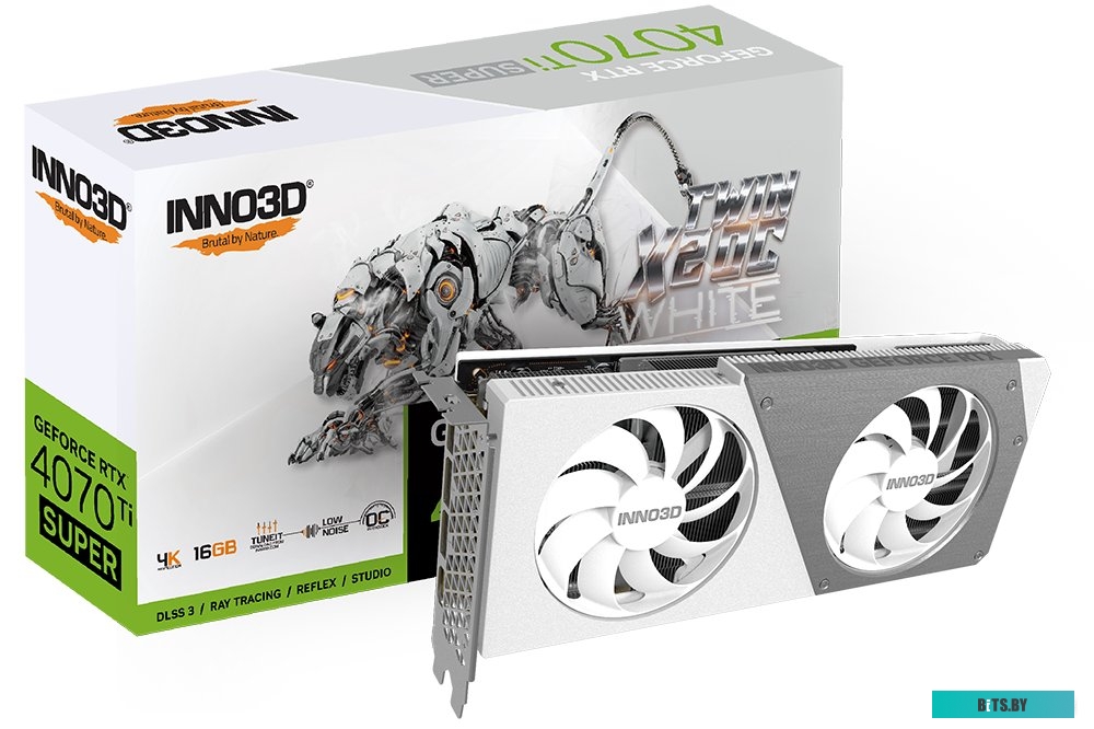 Видеокарта INNO3D GeForce RTX 4070 Ti Super Twin X2 OC White N407TS2-166XX-186156W