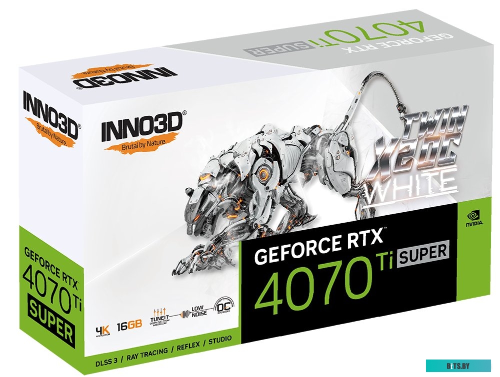 Видеокарта INNO3D GeForce RTX 4070 Ti Super Twin X2 OC White N407TS2-166XX-186156W