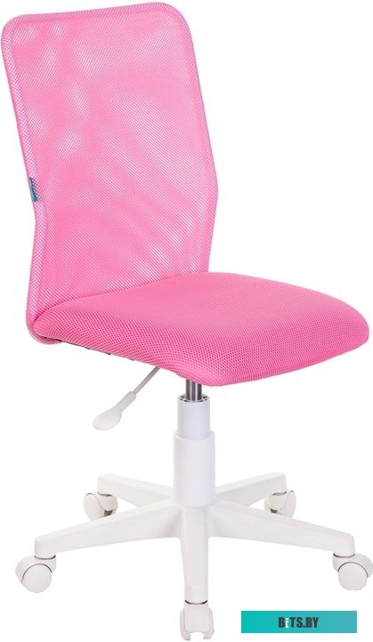 KD-3/WH/TW-13A Кресло детское Бюрократ KD-3 розовый TW-13A крестов. пластик белый