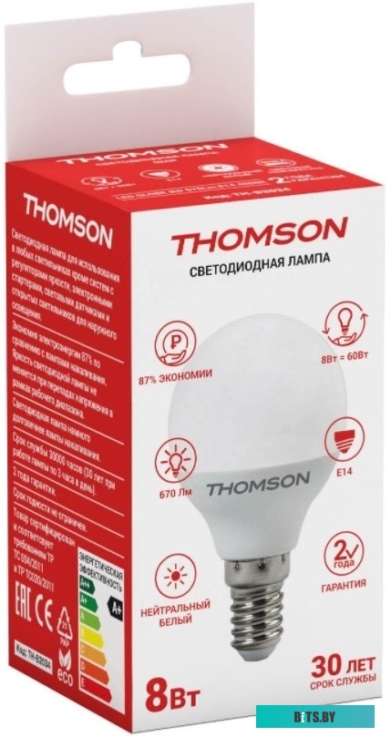 TH-B2034 Thomson <TH-B2034> (E14, 670 люмен, 4000К, 8Вт, 170-265В)