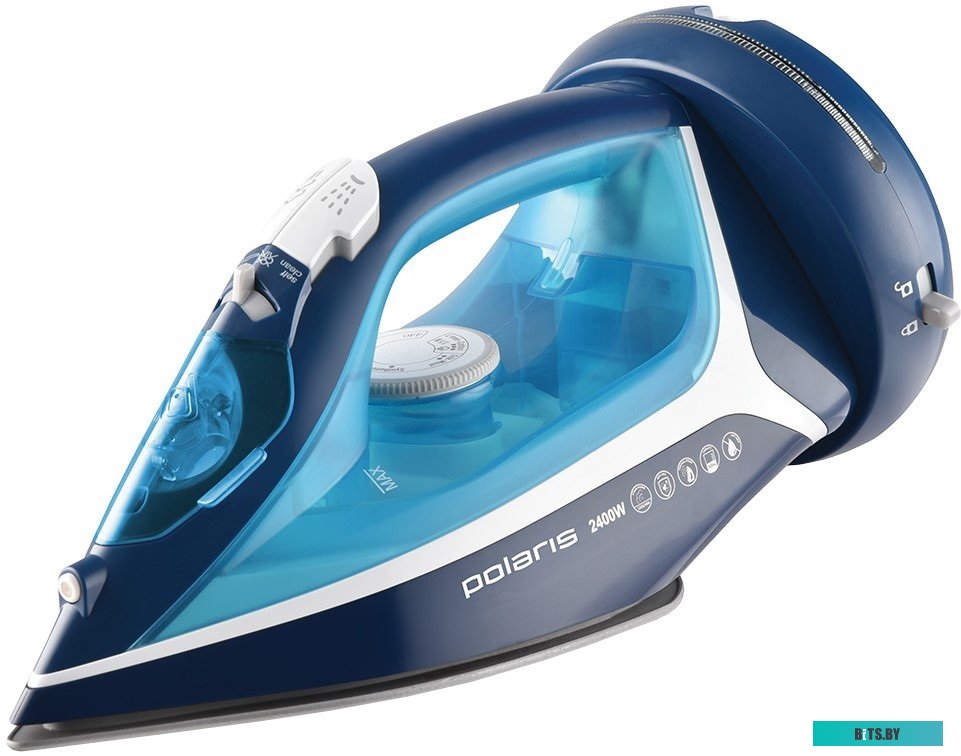 PIR 2444K Беспроводной утюг Polaris PIR 2444K Cord[LESS],  2400Вт,  синий/белый