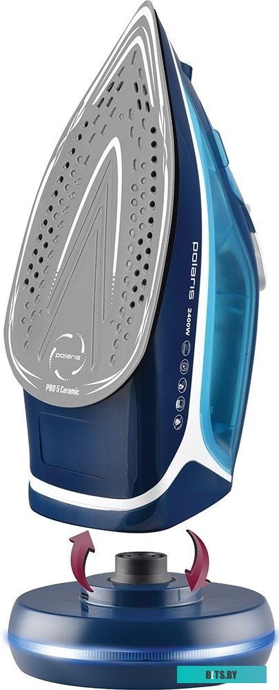 PIR 2444K Беспроводной утюг Polaris PIR 2444K Cord[LESS],  2400Вт,  синий/белый
