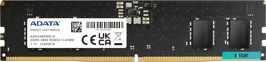 Модуль памяти ADATA 16ГБ DDR5 4800 МГц AD5U480016G-B