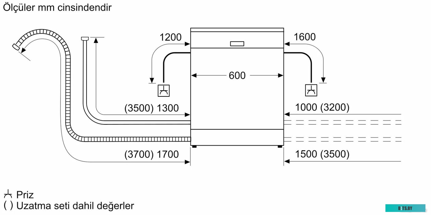 SMS44DW01T Посудомоечная машина Bosch SMS44DW01T,  полноразмерная, напольная, 60см, загрузка 12 комплектов, белая