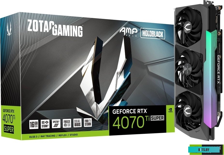 Видеокарта ZOTAC GeForce RTX 4070 Ti Super AMP Holo ZT-D40730F-10P