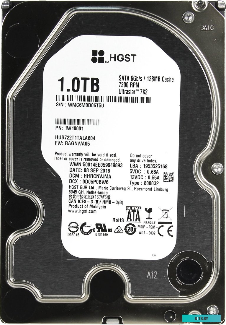 Серверный жесткий диск HGST Ultrastar 7K2 1TB [HUS722T1TALA604]