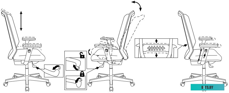 MC-W611NL/DG/417G Кресло Бюрократ MC-W611NL серый TW-04 38-417 сетка/ткань крестов.4-луч. пластик пластик белый