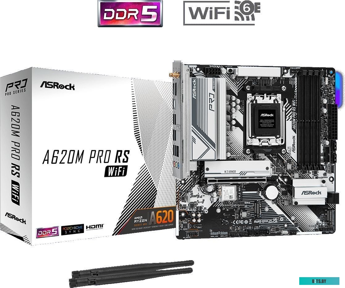 Материнская плата ASRock A620M Pro RS WiFi