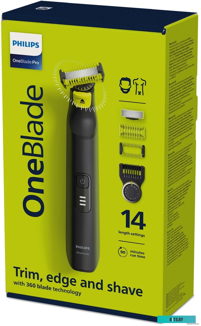 QP6541/15 Машинка для стрижки Philips QP6541/15 черный/салатовый (насадок в компл:4шт)