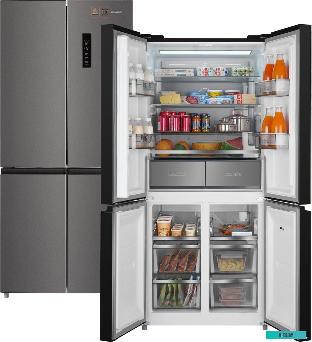 WCD590NoFrostInverterPremiumBioFreshDarkInox Weissgauff WCD 590 Nofrost Inverter Premium Biofresh Dark Inox