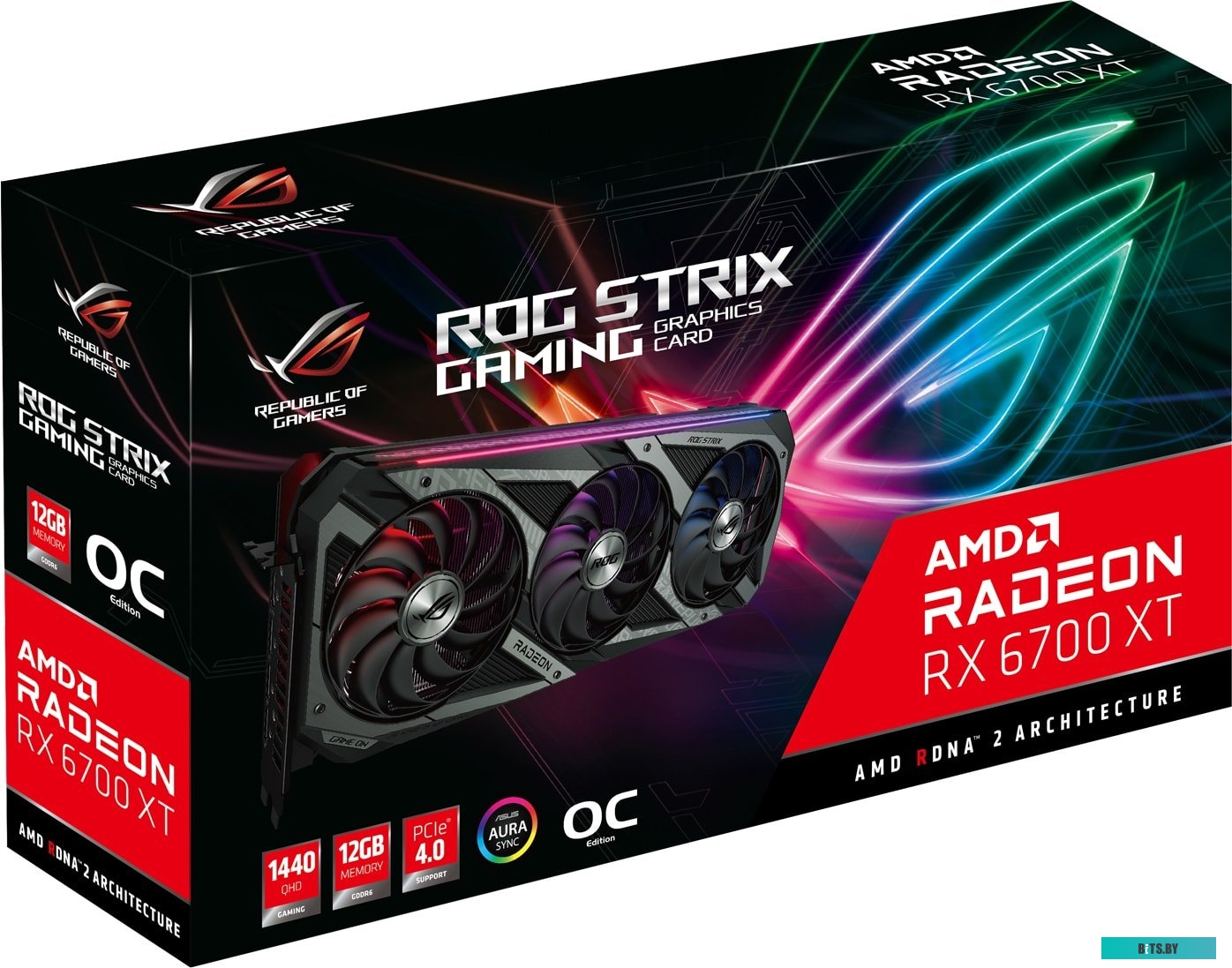 Видеокарта Asus ROG Strix Radeon RX 6700 XT OC Edition 12GB GDDR6 <ROG-STRIX-RX6700XT-O12G-GAMING>