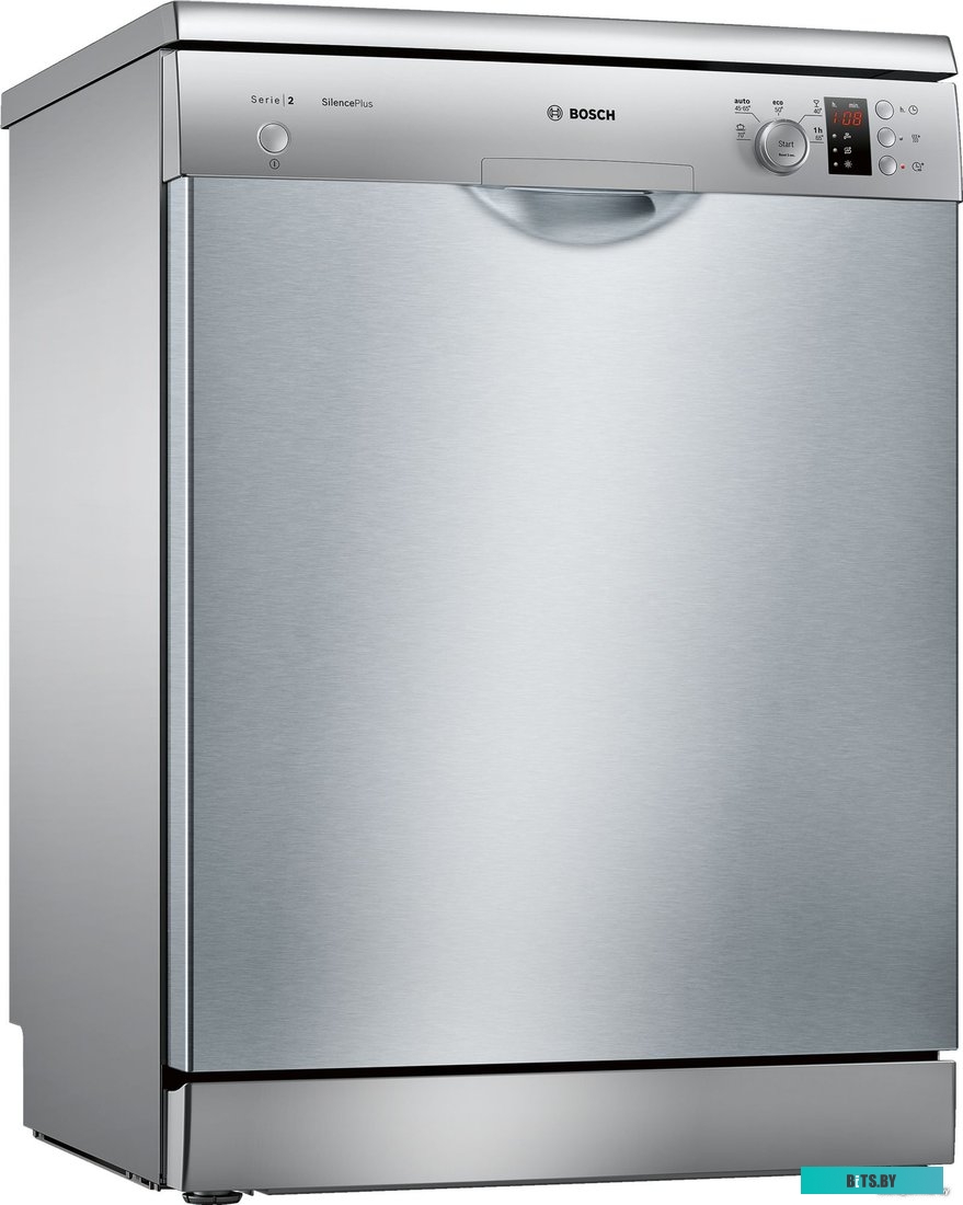 SMS25AI07E Serie 2, Отдельностоящая посудомоечная машина 60см., Silence; цвет:нержавеющая сталь; Класс A-A-A; уровень шума 52 дБ; 5 прогр.: Нормальная
