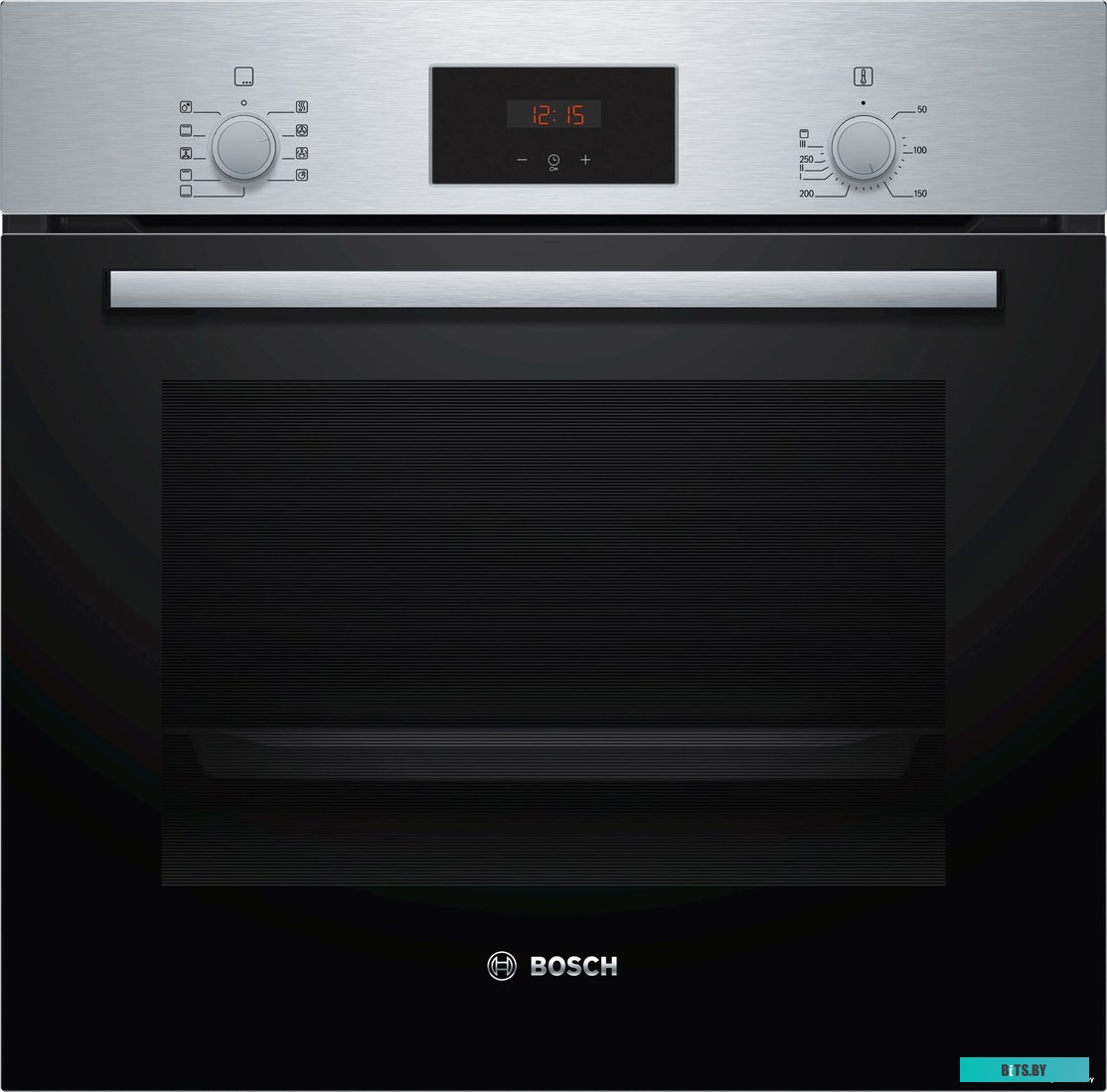 HBF114ES0R Serie 2, духовой шкаф, нержавеющая сталь, класс энергоэффективности А, 8 режимов, 3-х слойное остекление, LED-дисплей, утапливаемые переклю