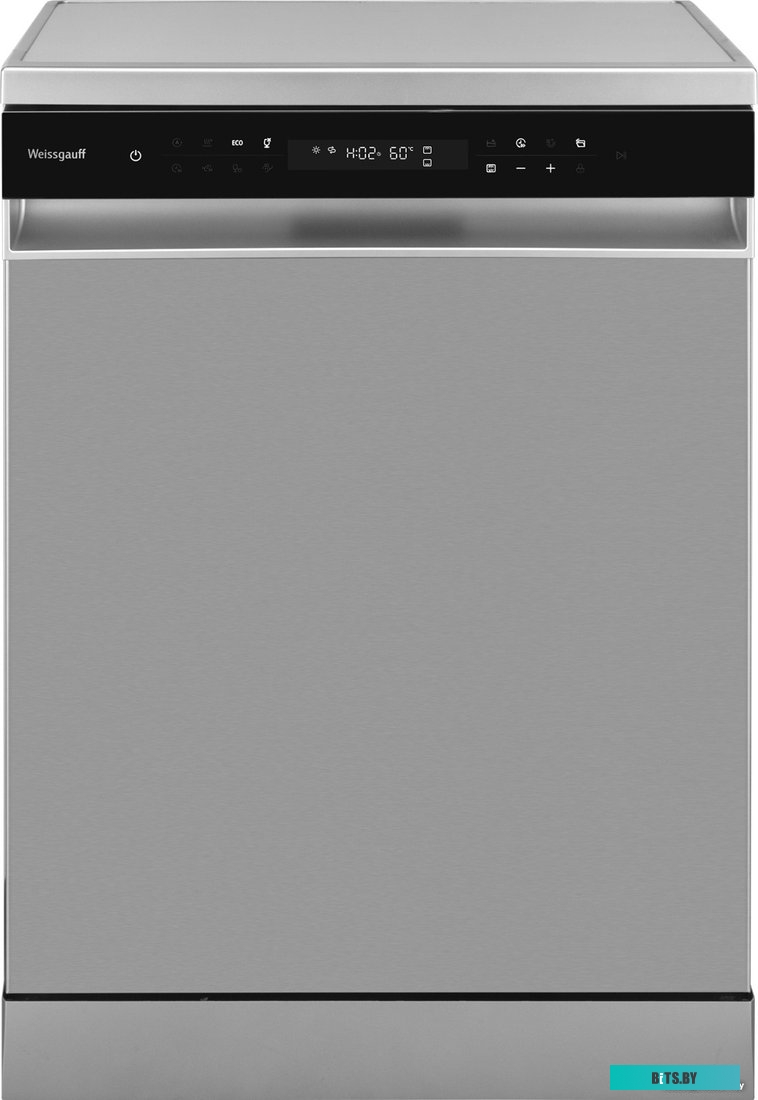 429984 Посудомоечная машина WEISSGAUFF DW 6138 Inverter Touch Inox,  полноразмерная, напольная, 59.8см, загрузка 14 комплектов, нержавеющая сталь [429