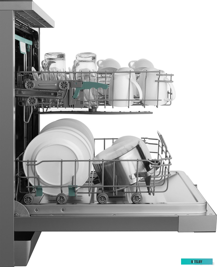429984 Посудомоечная машина WEISSGAUFF DW 6138 Inverter Touch Inox,  полноразмерная, напольная, 59.8см, загрузка 14 комплектов, нержавеющая сталь [429