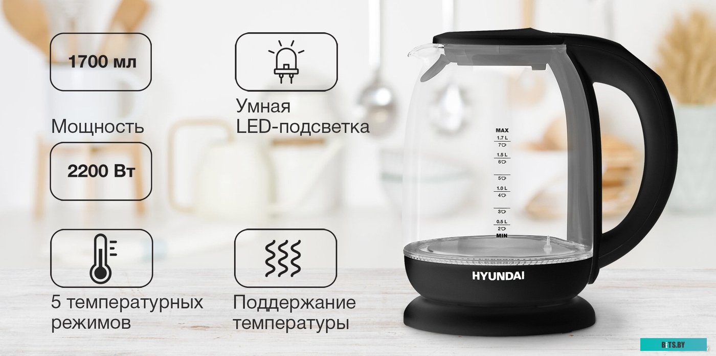 Чайник электрический Hyundai HYK-S3809