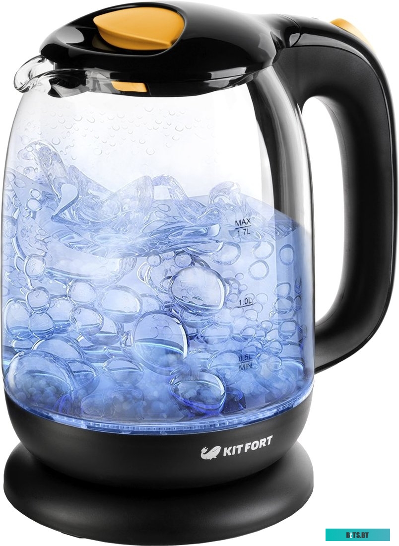Электрочайник Kitfort KT-625-4 (черный/желтый)