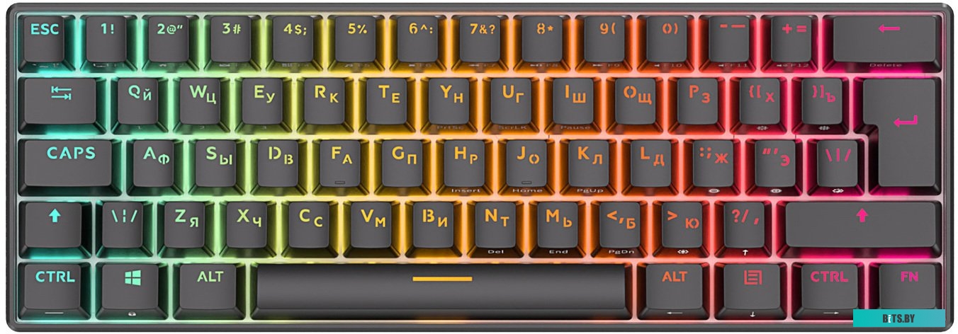 Клавиатура Royal Kludge RK61 Plus RGB (черный, RK Cyan)