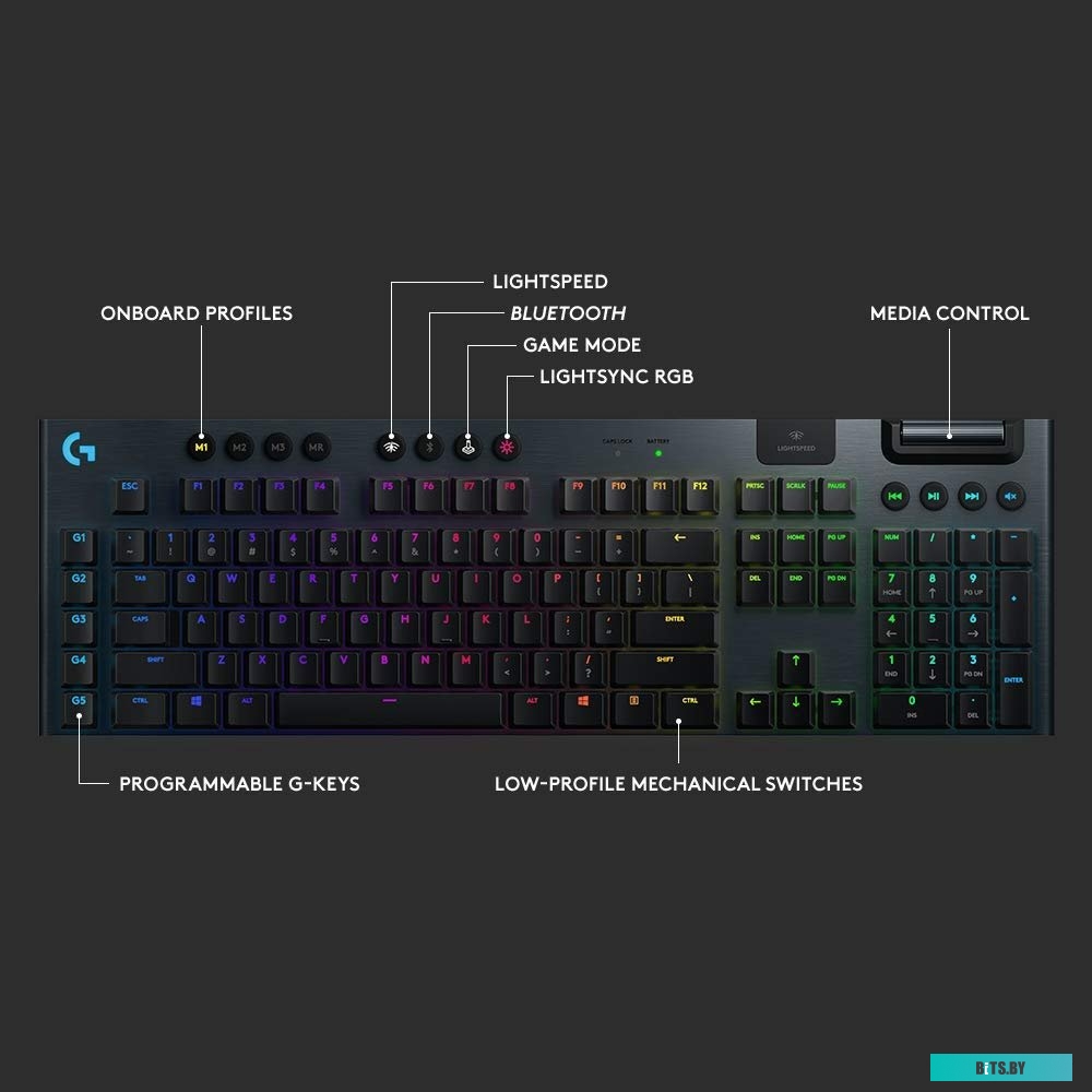 Клавиатура Logitech G915 Lightspeed GL Tactile <920-008909>