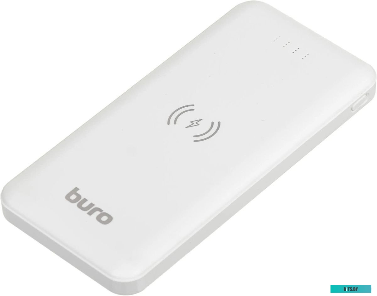 BPW10E10PWT Мобильный аккумулятор Buro BPW10E 10000mAh 2A беспров.зар. белый (BPW10E10PWT)