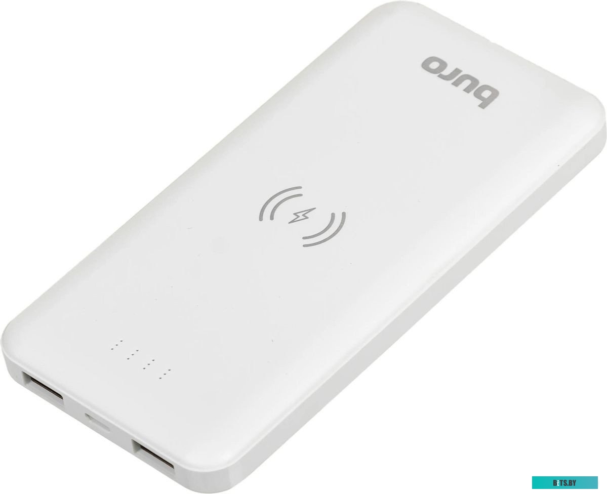 BPW10E10PWT Мобильный аккумулятор Buro BPW10E 10000mAh 2A беспров.зар. белый (BPW10E10PWT)