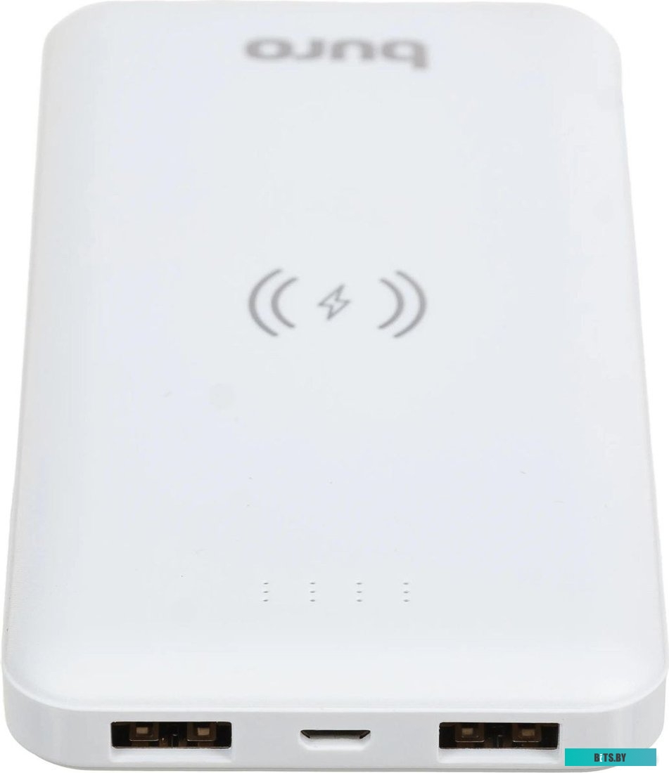 BPW10E10PWT Мобильный аккумулятор Buro BPW10E 10000mAh 2A беспров.зар. белый (BPW10E10PWT)
