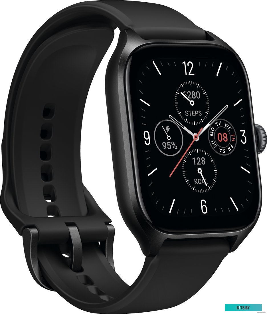 Amazfit GTS 4 (черный, с черным ремешком из фторэластомера)