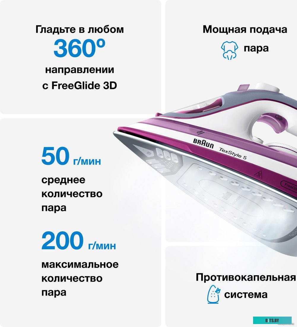 0127408002 Утюг Braun FI3144BL,  2400Вт,  голубой/белый [0127408002]