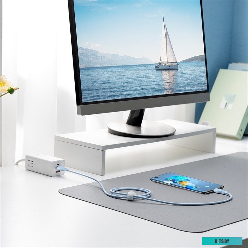 P10355703311-00 Baseus Pudding Series Fast Charging Cable 100W USB Type-C - USB Type-C (1.2 м, голубой)