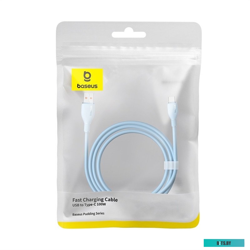 P10355703311-00 Baseus Pudding Series Fast Charging Cable 100W USB Type-C - USB Type-C (1.2 м, голубой)