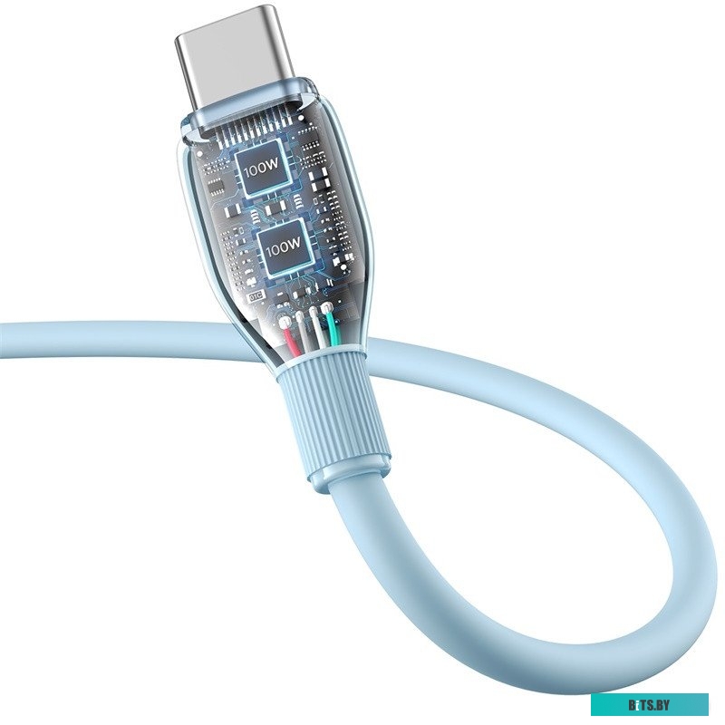 P10355703311-00 Baseus Pudding Series Fast Charging Cable 100W USB Type-C - USB Type-C (1.2 м, голубой)