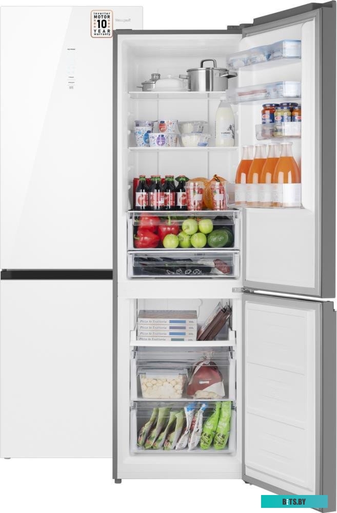 WRK2000TotalNoFrostInverterWhiteGlass Weissgauff WRK 2000 Total NoFrost Inverter White Glass