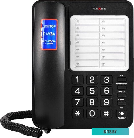 Телефон проводной TeXet TX-234 черный
