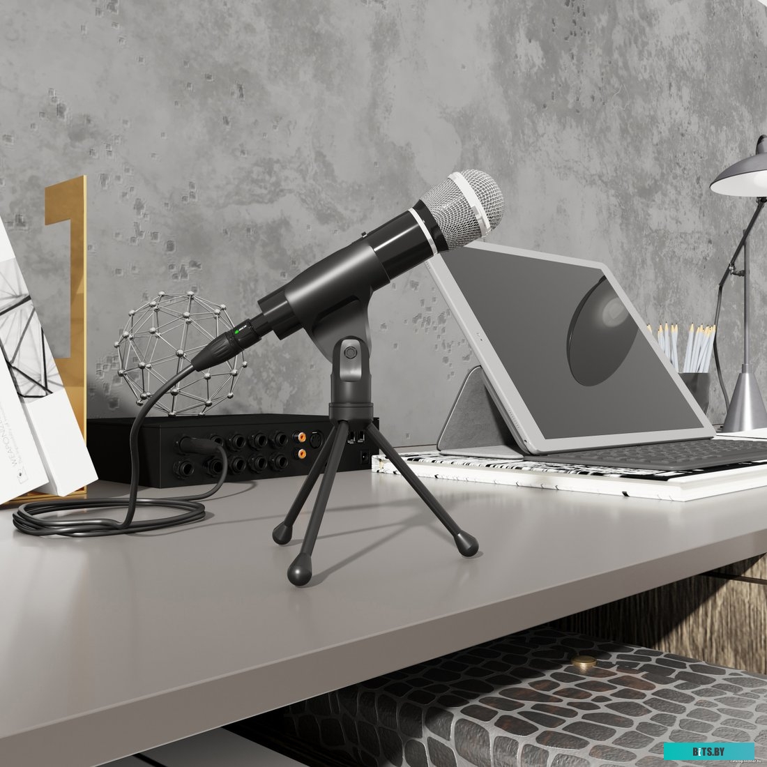 GCR-53379 GCR Держатель настольный для смартфона или планшета, розовый с зеркалом , складной, с регулируемой высотой, GCR-53379