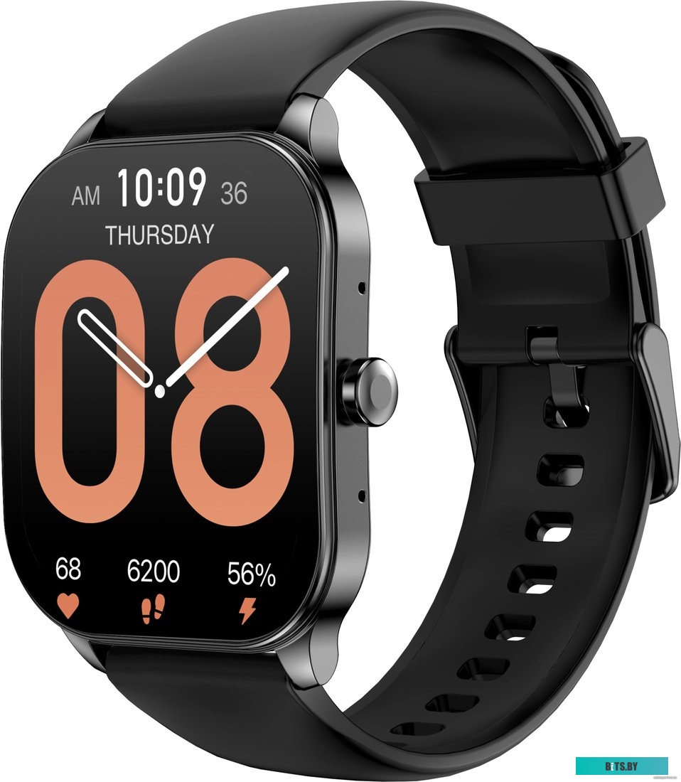 Смарт-часы Amazfit Pop 3S (черный, с силиконовым ремешком)