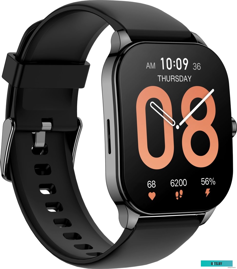 Смарт-часы Amazfit Pop 3S (черный, с силиконовым ремешком)