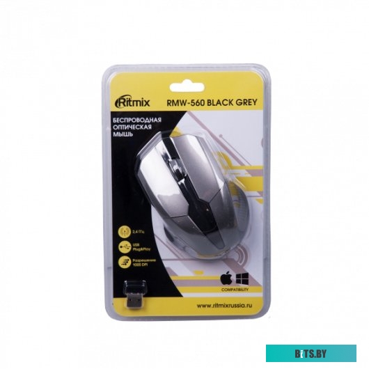 Мышь Ritmix RMW-560 (черный/серый) <RMW-560 Black/Gray>