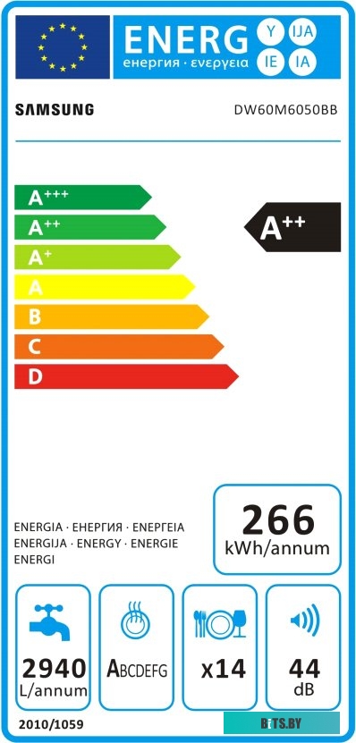 DW60M6050BB/WT Встраиваемая посудомоечная машина 60CM DW60M6050BB/WT SAMSUNG