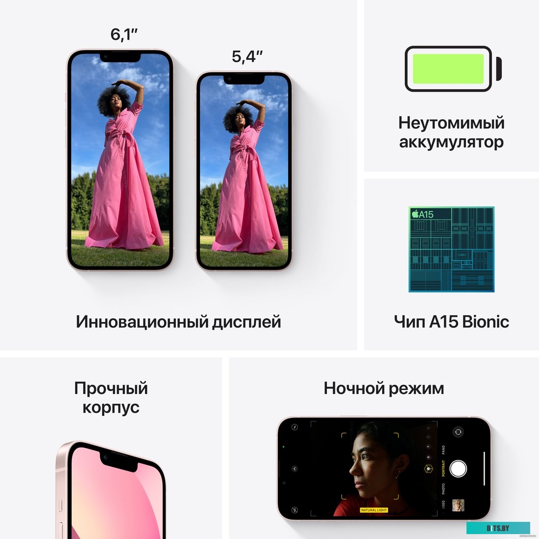 Мобильный телефон Apple iPhone 13 128GB (розовый)