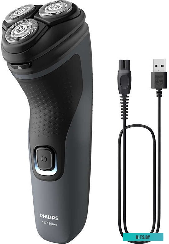 S1142/00 Бритва роторная Philips S1142/00 реж.эл.:3 питан.:элек.сеть/аккум. темно-серый
