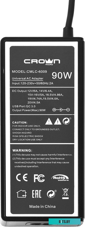 Зарядное устройство Crown CMLC-6009 (19 коннекторов, 90W, 12-20V, USB QC 3.0)