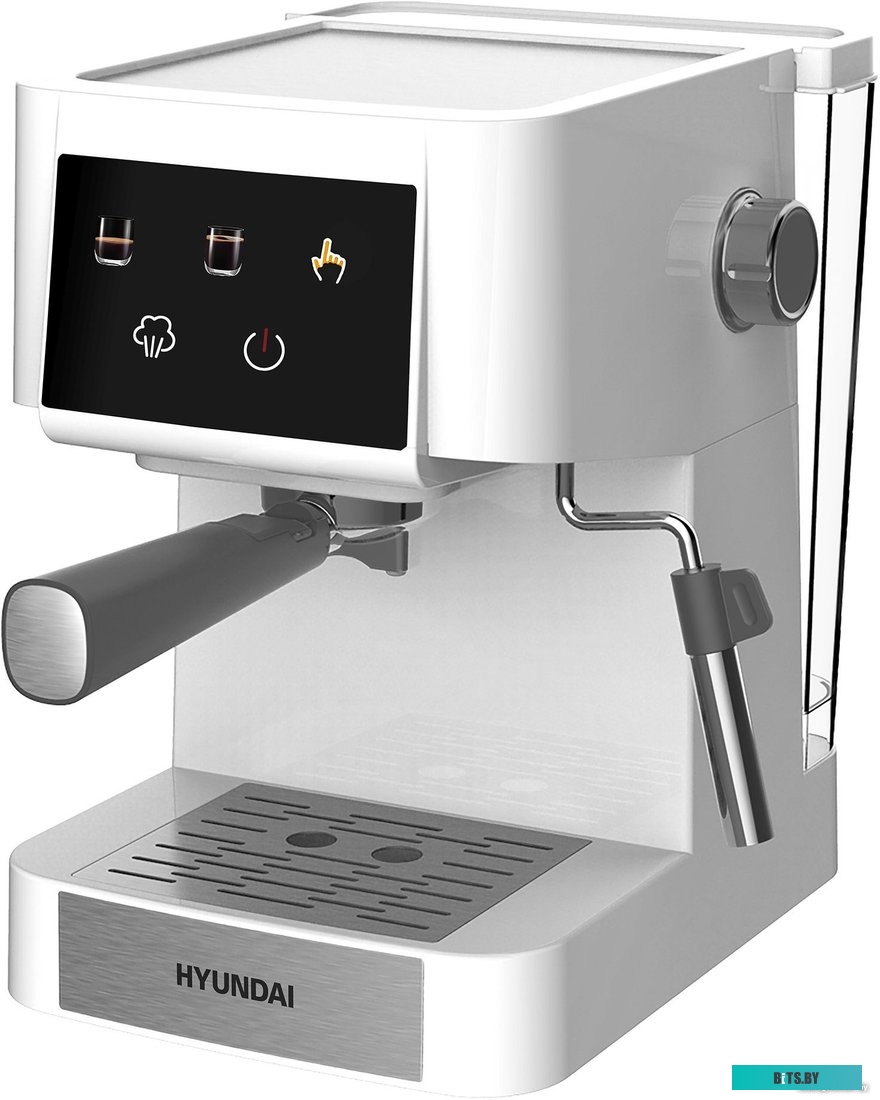 HEM-3203 Кофеварка рожковая Hyundai HEM-3203 1000Вт белый/серебристый