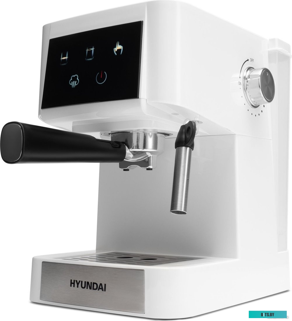 HEM-3203 Кофеварка рожковая Hyundai HEM-3203 1000Вт белый/серебристый