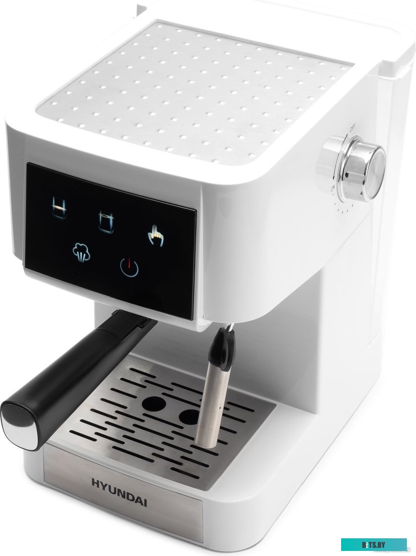 HEM-3203 Кофеварка рожковая Hyundai HEM-3203 1000Вт белый/серебристый